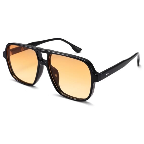 COASION Retro Sunglasses for Men and Women 70s Vintage Rectangular Sunglasses UV400 Protection Trendy Double Bridge Frame Glasses
