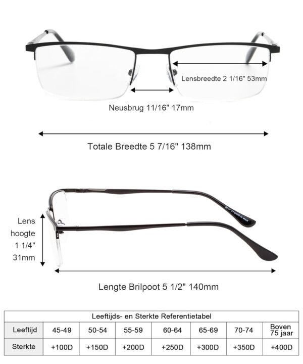 Eyekepper Halbrand Lesebrillen Set für Herren mit Federscharnier und elegantem Design