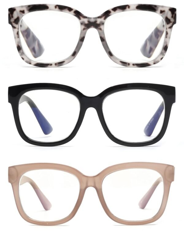 JM Lesebrille mit Blaulichtfilter im 3er-Pack perfekt für Damen und Computerarbeit
