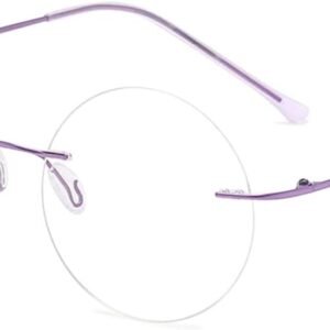 KOOSUFA Titan Runde Randlose Lesebrille mit Blaulichtfilter Herren Damen Ultra Leicht Rahmenlose Lesebrillen Lesehilfe Arbeitsplatzbrille Anti Müdigkeit Brille 0.0 1.0 1.5 2.0...