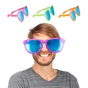 Relaxdays Party Glasses, Blue XXL Party Favour, Fancy Dress Accessories, Halloween, Mardis Gras, Plastic, 25 cm Wide, Various Colours