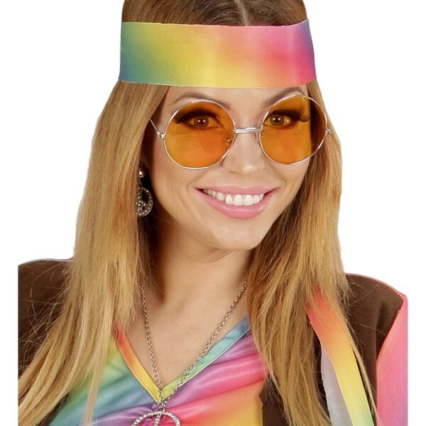 Widmann Milano 70er Jahre Hippiebrille Orange Perfekt für Karneval und Mottopartys